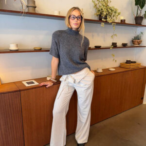 Avelina trousers with tie belt ?C Off white