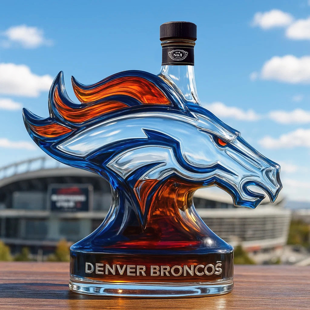 Denver Broncos whiskey bottle - Image 5