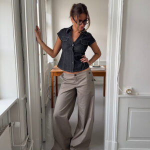 Maxim pants with buttons - Taupe