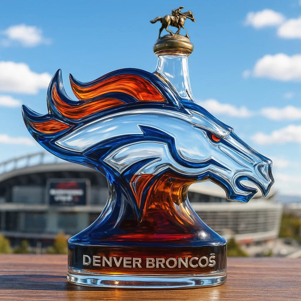 Denver Broncos whiskey bottle - Image 4