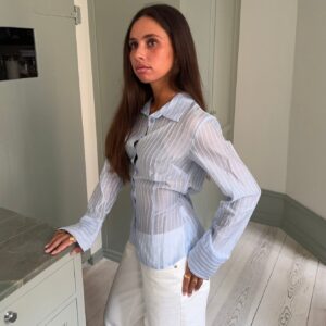 Alberte Blue/White Fitted Striped Shirt