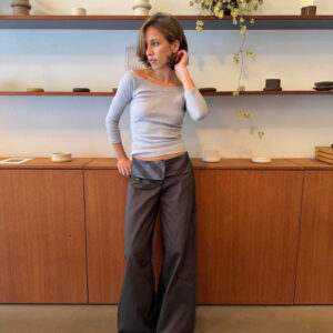 Bello pants with striped trim - Grey