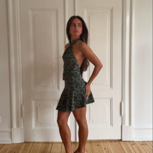 Kaiana dress with open back ?C Dark green