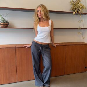 Gruja trousers with integrated belt Grey