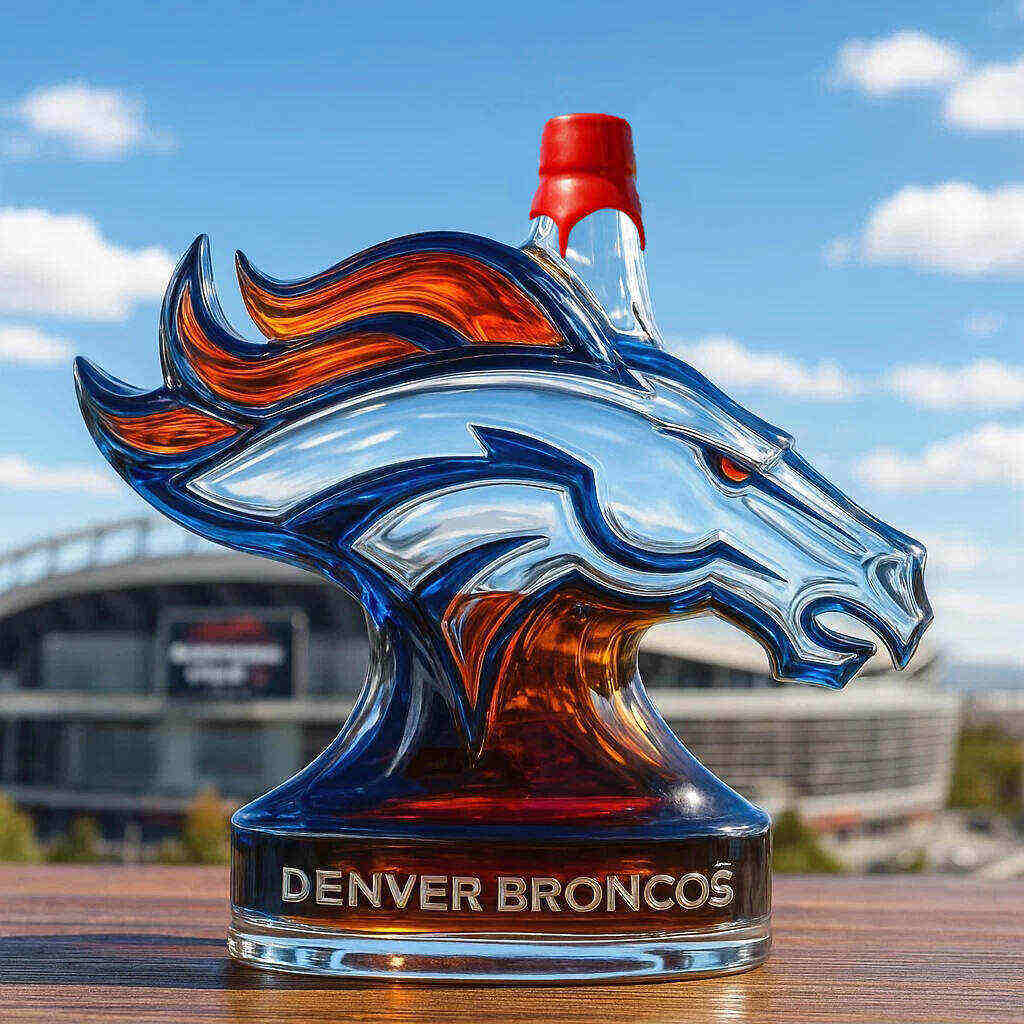 Denver Broncos whiskey bottle - Image 2