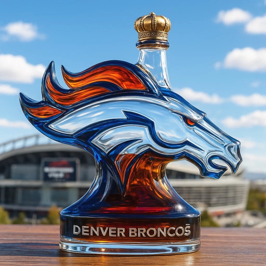 Denver Broncos whiskey bottle - Image 3