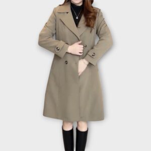 Classic Double-Breasted Long Trench Coat
