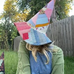 50%off-  The Quilted Witch Hat | Handcrafted Folk Art Hat