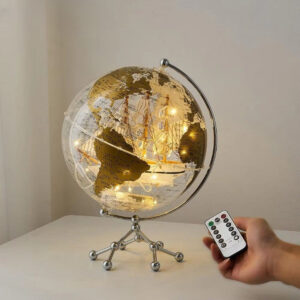 Golden Sail World Map Decor LED Light